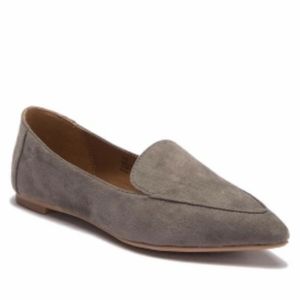 Classic Grey Abound Pointed Toe Loafer Faux Suede ballet flat